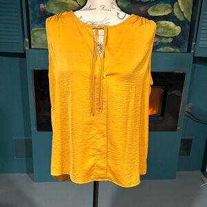 CAbi Mustard Yellow Sleeveless Blouse